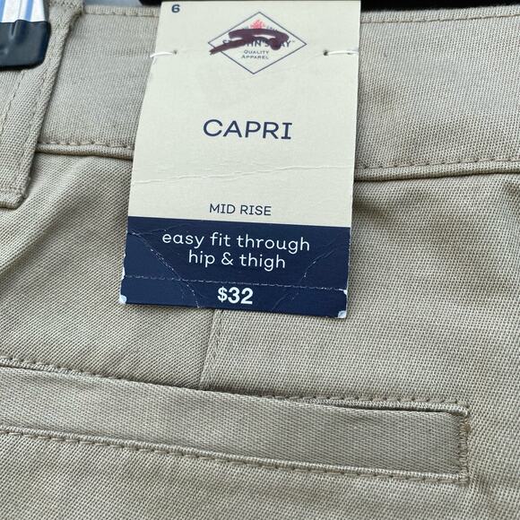 New St John's Bay Biscotti Secretly Slender Women's Mid Rise Capris Pants Size 6 - Picture 6 of 8